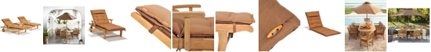 Furniture Bristol Outdoor Teak 3-Pc. Chaise Set (2 Chaise Lounge and 1 End Table, Created for Macy's